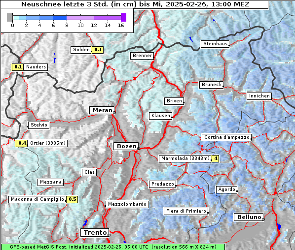 Neuschnee, 26. 2. 2025