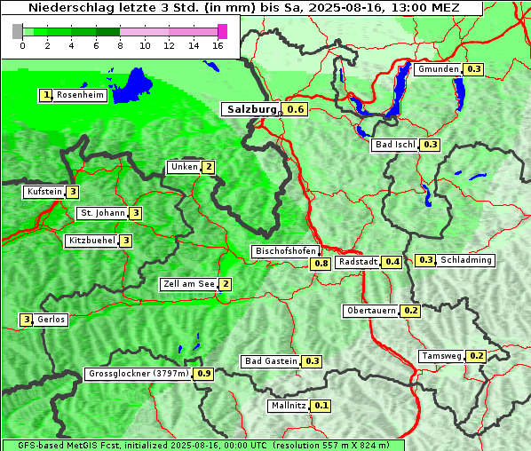 Niederschlag, 16. 8. 2025