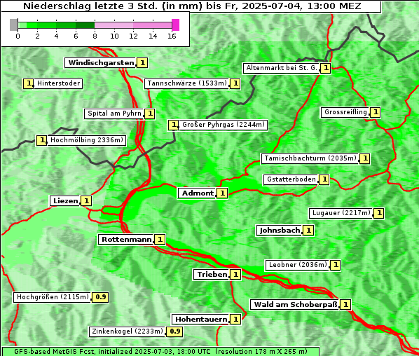 Niederschlag, 4. 7. 2025