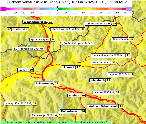 Temperatur, 13. 11. 2025