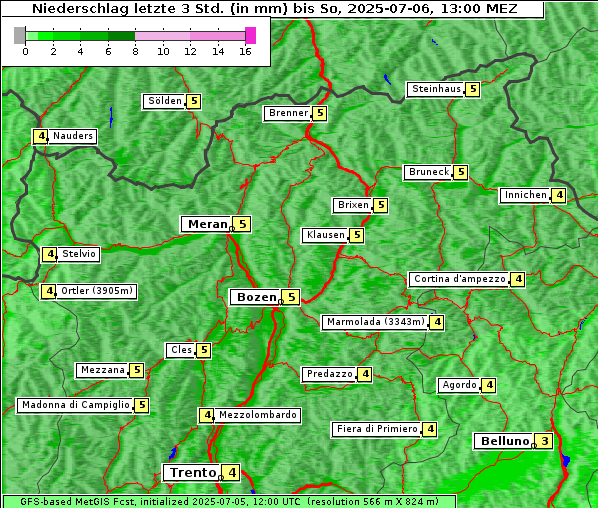 Niederschlag, 6. 7. 2025
