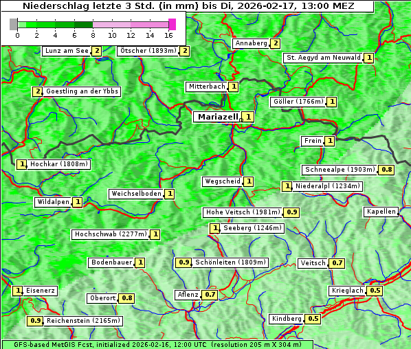 Niederschlag, 17. 2. 2026