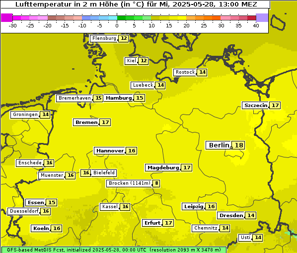 Temperatur, 28. 5. 2025
