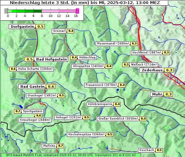 Niederschlag, 12. 3. 2025