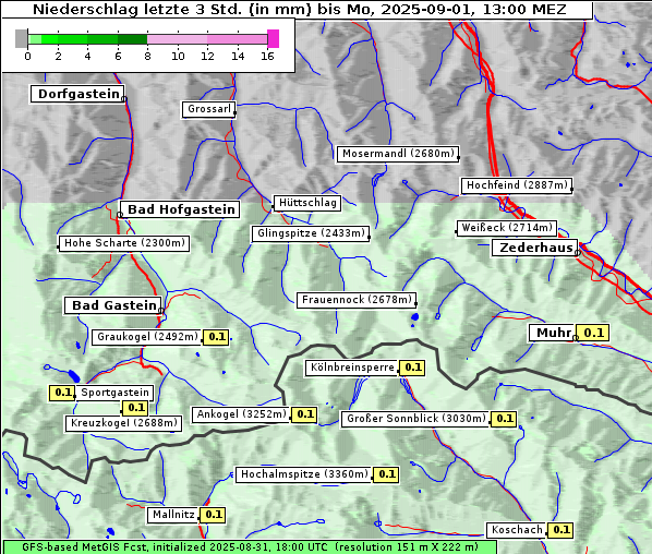 Niederschlag, 1. 9. 2025