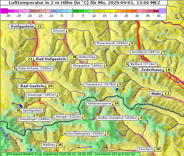 Temperatur, 1. 9. 2025