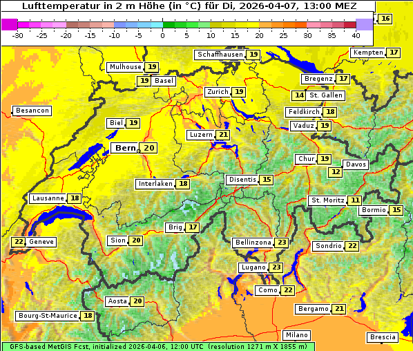 Temperatur, 7. 4. 2026