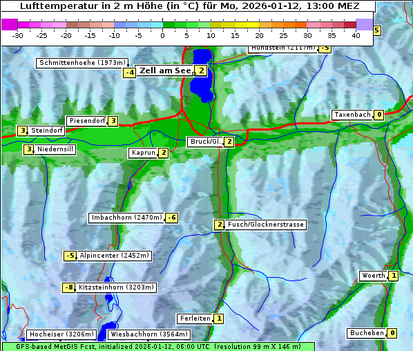 Temperatur, 12. 1. 2026