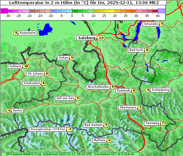 Temperatur, 11. 12. 2025