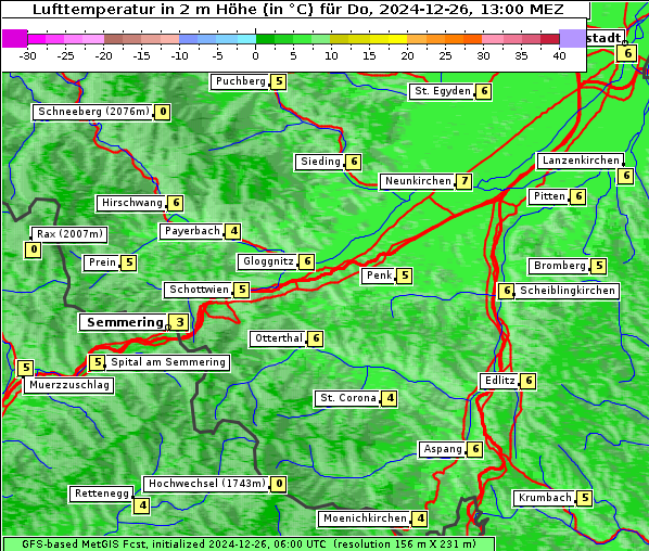 Temperatur, 26. 12. 2024