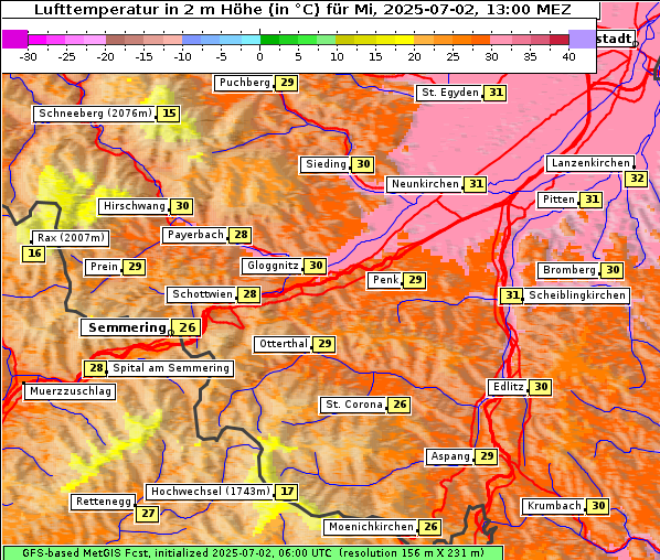 Temperatur, 2. 7. 2025