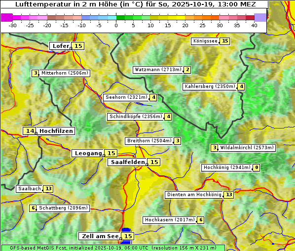 Temperatur, 19. 10. 2025