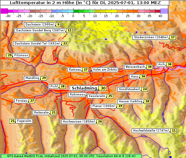 Temperatur, 1. 7. 2025