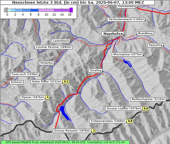 Neuschnee, 7. 6. 2025