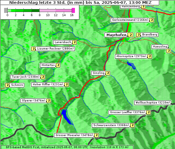 Niederschlag, 7. 6. 2025