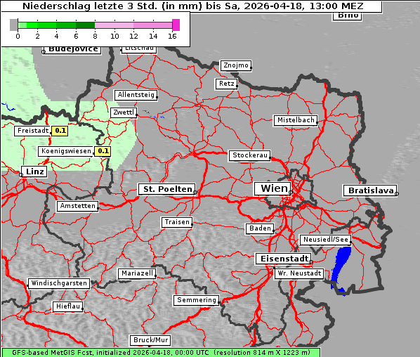 Niederschlag, 18. 4. 2026