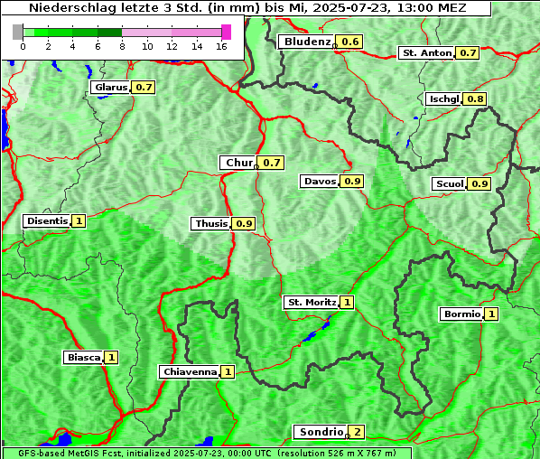 Niederschlag, 23. 7. 2025