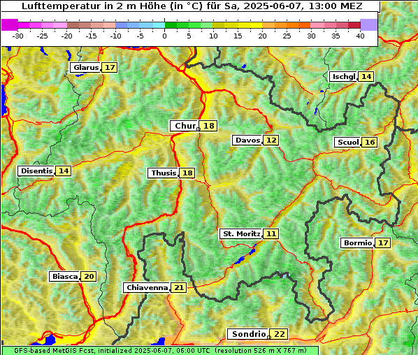 Temperatur, 7. 6. 2025