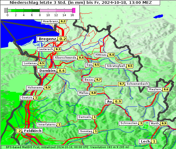 Niederschlag, 18. 10. 2024