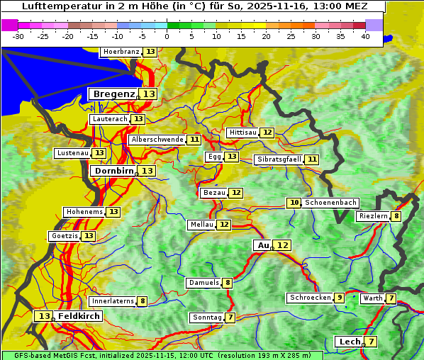 Temperatur, 16. 11. 2025