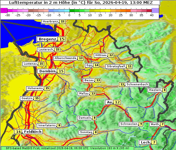 Temperatur, 19. 4. 2026