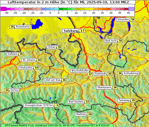 Temperatur, 10. 9. 2025