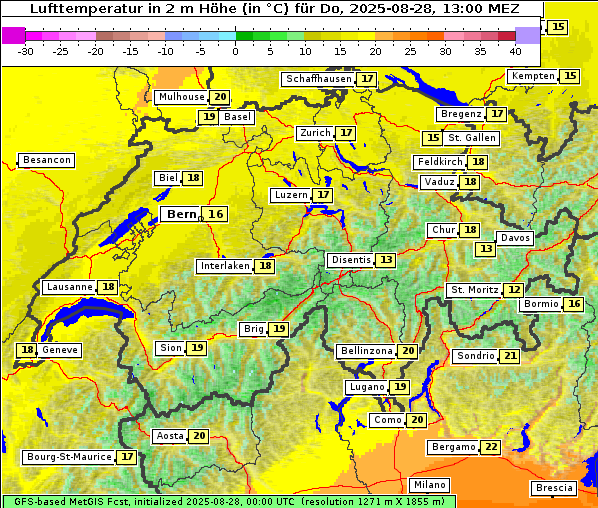Temperatur, 28. 8. 2025