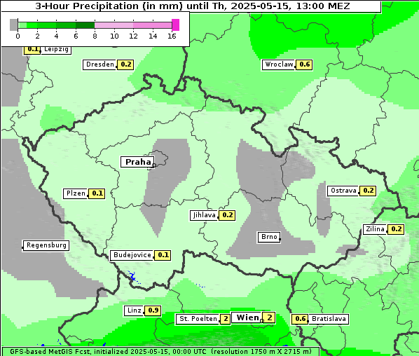 Niederschlag, 15. 5. 2025