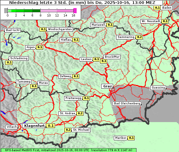 Niederschlag, 16. 10. 2025