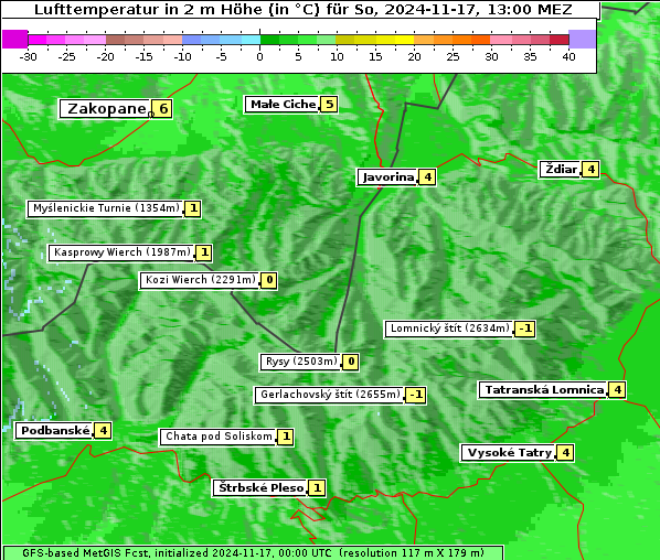 Temperatur, 17. 11. 2024