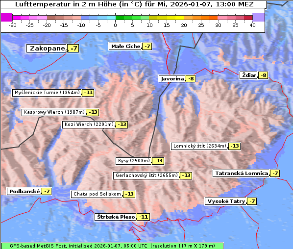 Temperatur, 7. 1. 2026