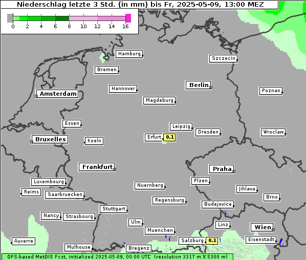 Niederschlag, 9. 5. 2025