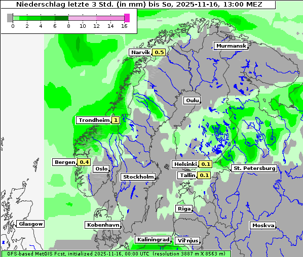 Niederschlag, 16. 11. 2025