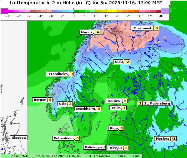 Temperatur, 16. 11. 2025