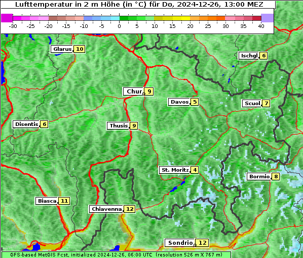 Temperatur, 26. 12. 2024