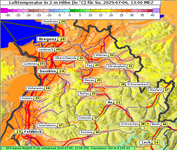 Temperatur, 6. 7. 2025