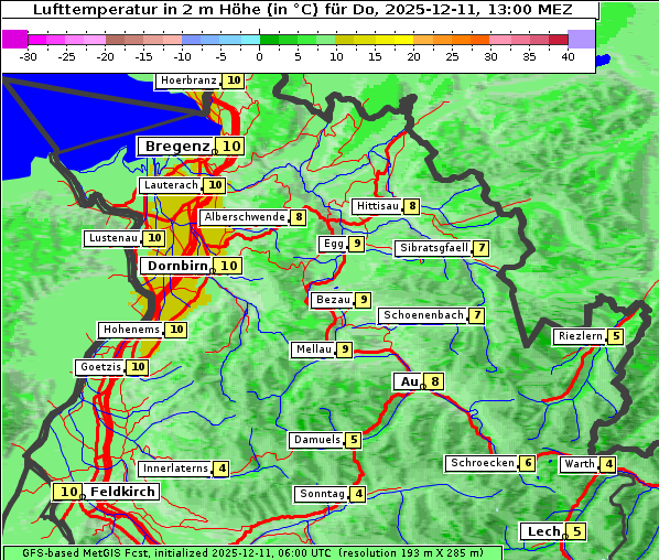 Temperatur, 11. 12. 2025