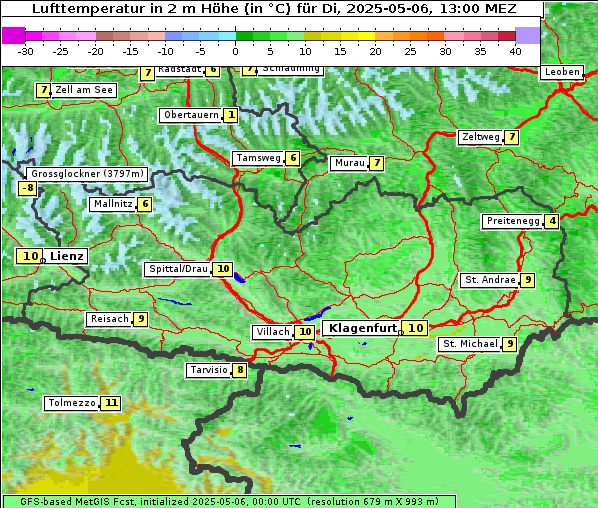 Temperatur, 6. 5. 2025