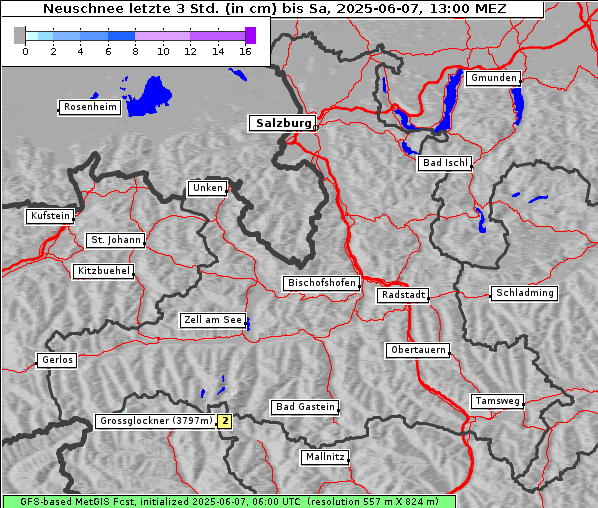 Neuschnee, 7. 6. 2025