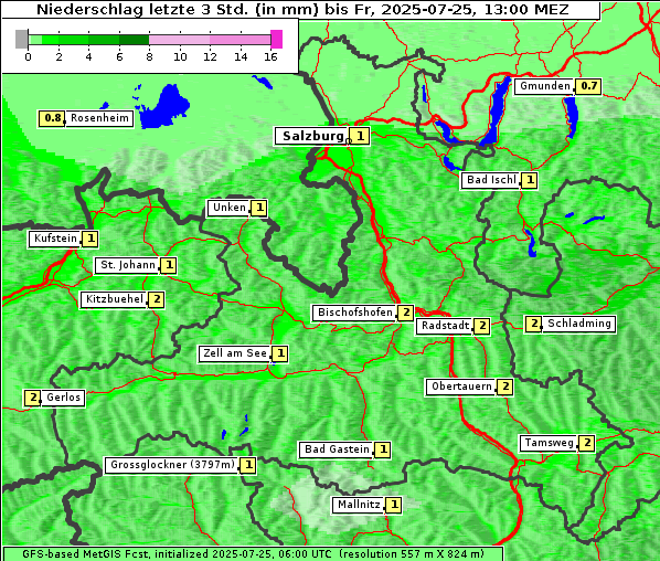 Niederschlag, 25. 7. 2025