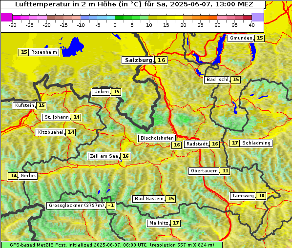 Temperatur, 7. 6. 2025