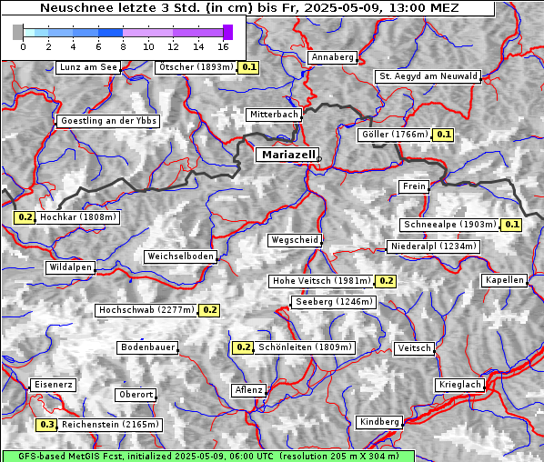 Neuschnee, 9. 5. 2025