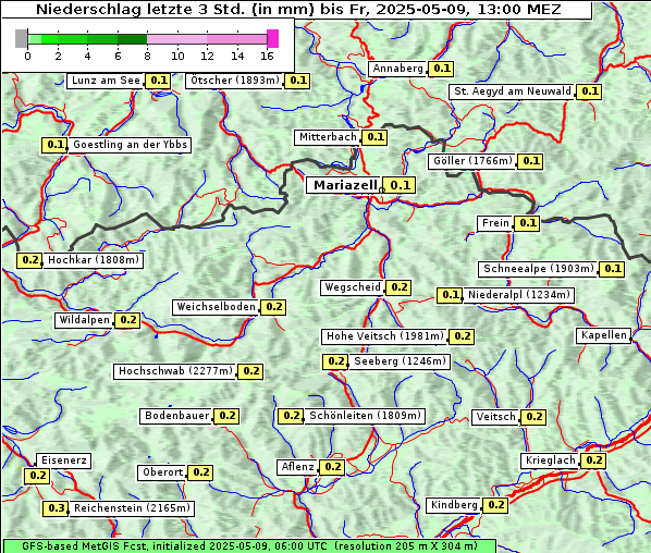 Niederschlag, 9. 5. 2025
