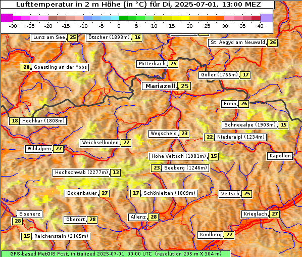 Temperatur, 1. 7. 2025