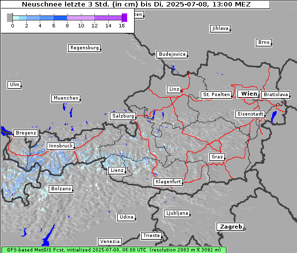 Neuschnee, 8. 7. 2025