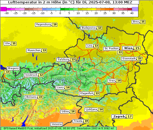 Temperatur, 8. 7. 2025