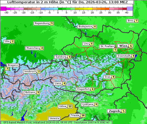 Temperatur, 26. 3. 2026