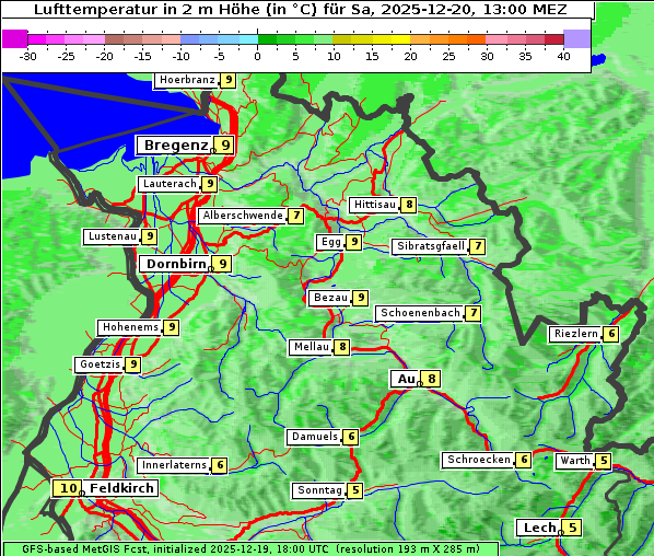 Temperatur, 20. 12. 2025