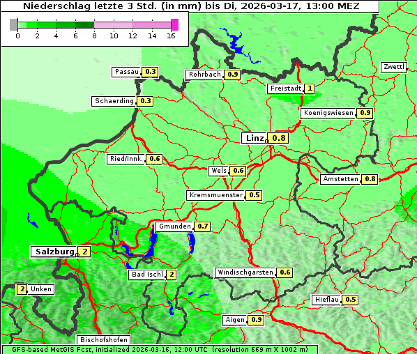 Niederschlag, 17. 3. 2026