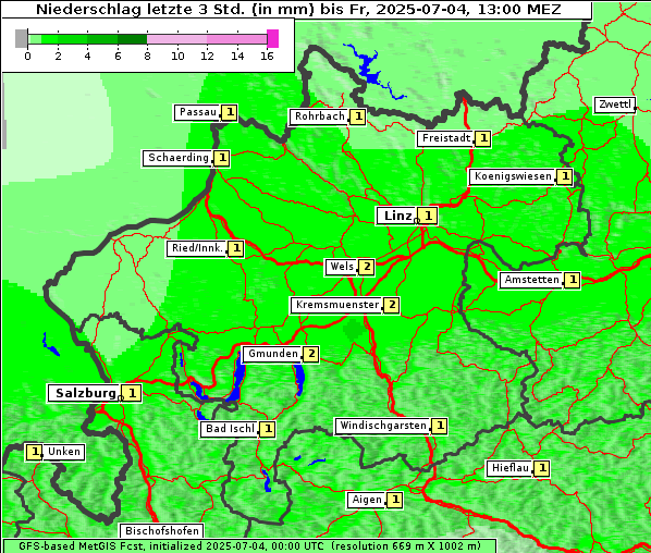 Niederschlag, 4. 7. 2025